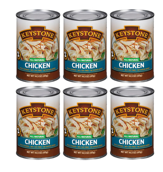 (6 Cans Pack) Keystone All Natural Chicken 14.5 oz Can ✅ Emergency Survival Food For Camping Hiking and Backpacking Ready to Eat ✅