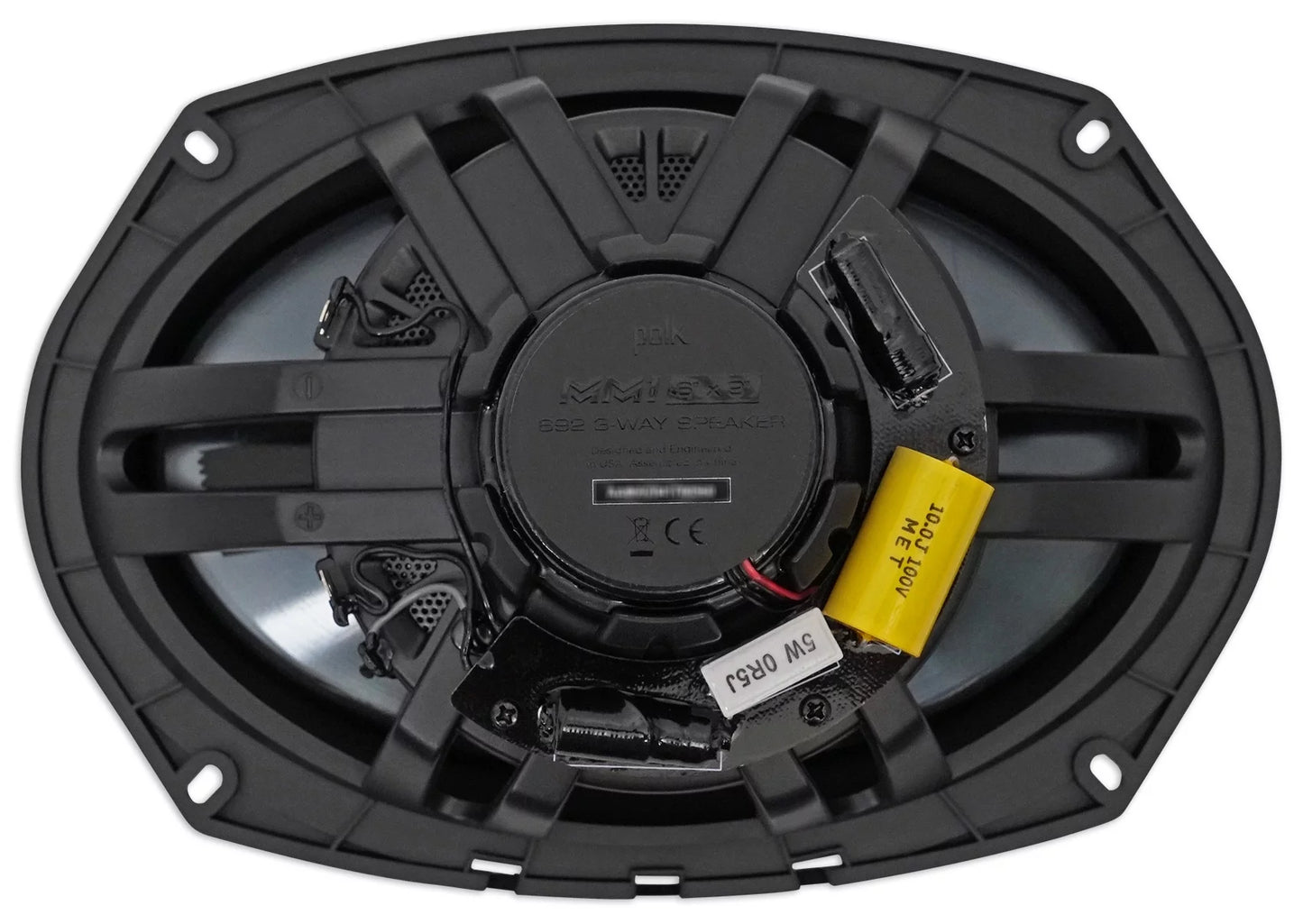 (2) Polk Audio MM692 6x9” 900w 3-Way Vehicle Audio/Marine Speakers+2-Ch Amp+Wire Kit